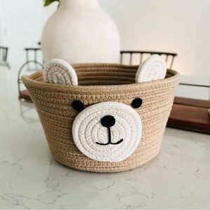 Nursery Brown Bear Woven Basket